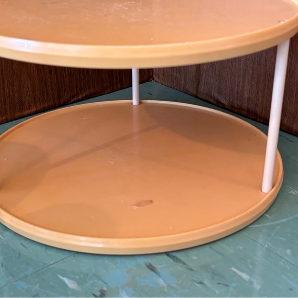 Vintage gold yellow Turntable Lazy Susan 1970's 2 Tiered Rubbermaid - Picture 2 of 10